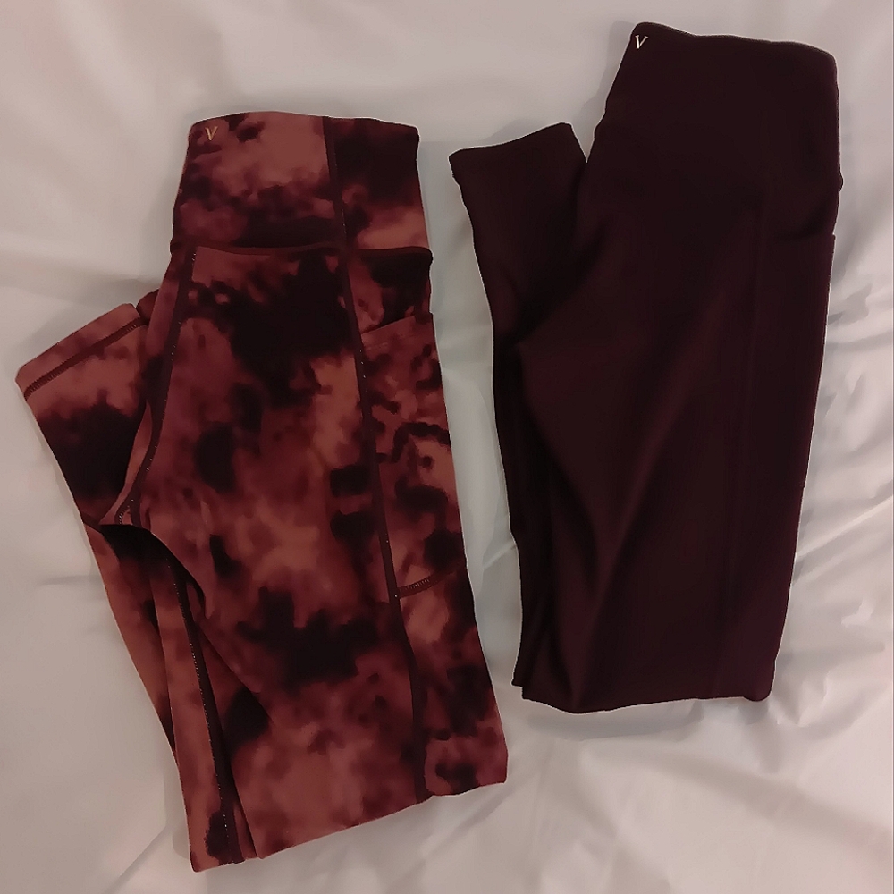 VS Tie-Dye and Solid Leggings Set Size 4 Yoga